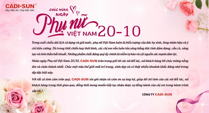 CADI-SUN chúc mừng Ngày Phụ nữ Việt Nam 20-10
